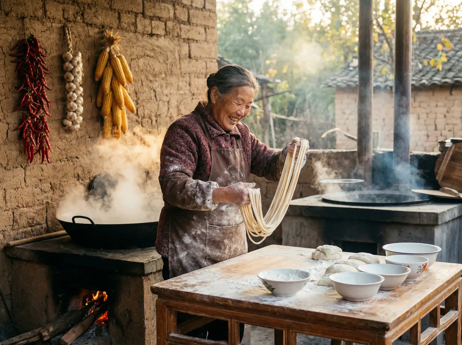 农家大嫂手擀面 - 朝比奈茉里菜 乡村美食